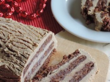 Kerststronk met mokka-crème - gezond glutenvrij kerstgebak