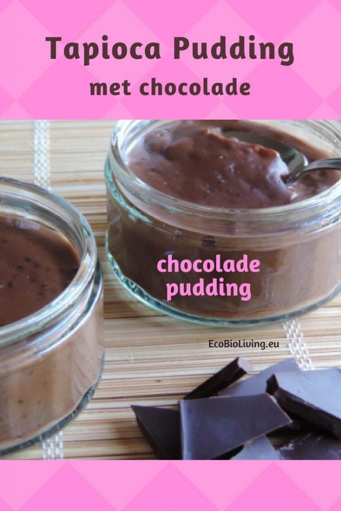 Chocolade Tapioca Pudding in glazen kommetjes