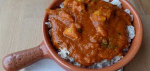 Pompoen Kokos Curry met kip en rijst