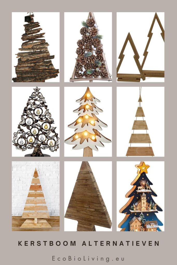 eco alternatieven voor een kerstboom - overzicht met 9 voorbeelden