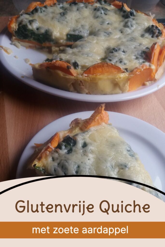 Quiche van zoete aardappel met spinazie - glutenvrije quiche
