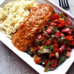 Boerenkool met paprika en rijst