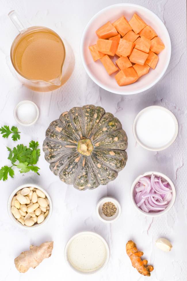 Thaise pompoensoep - alle ingrediënten